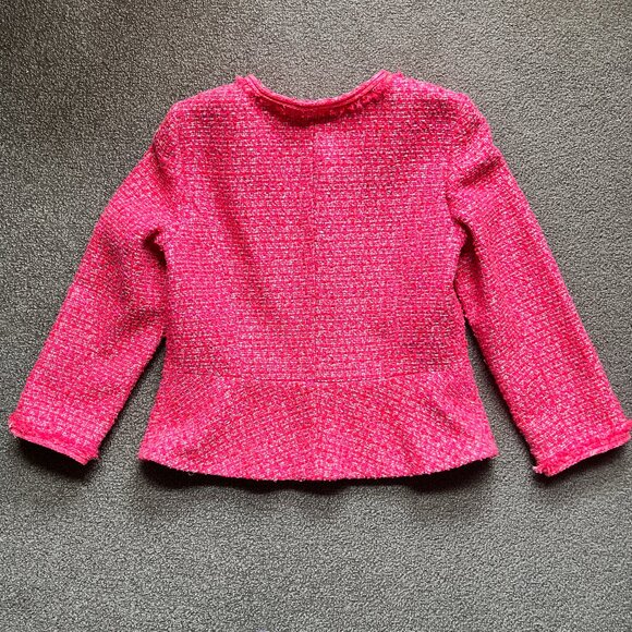 Talbots Tweed Peplum Jacket Women’s Blazer Neon Pink Boucle Corpcore | Size 6 - Picture 4 of 15